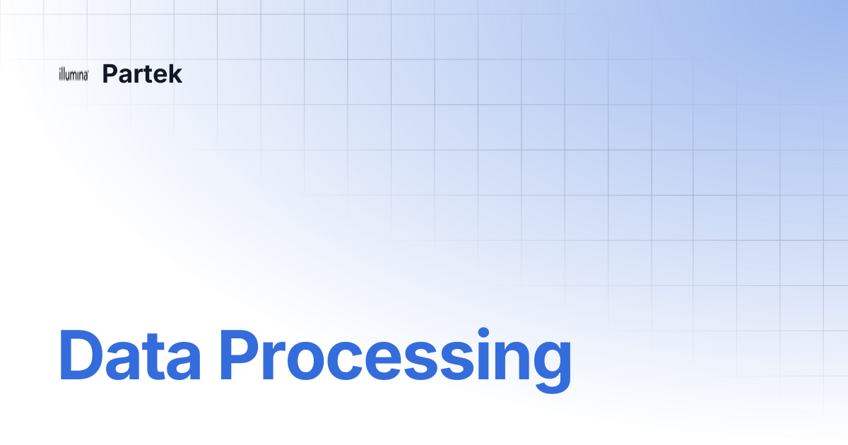 Data Processing | Partek