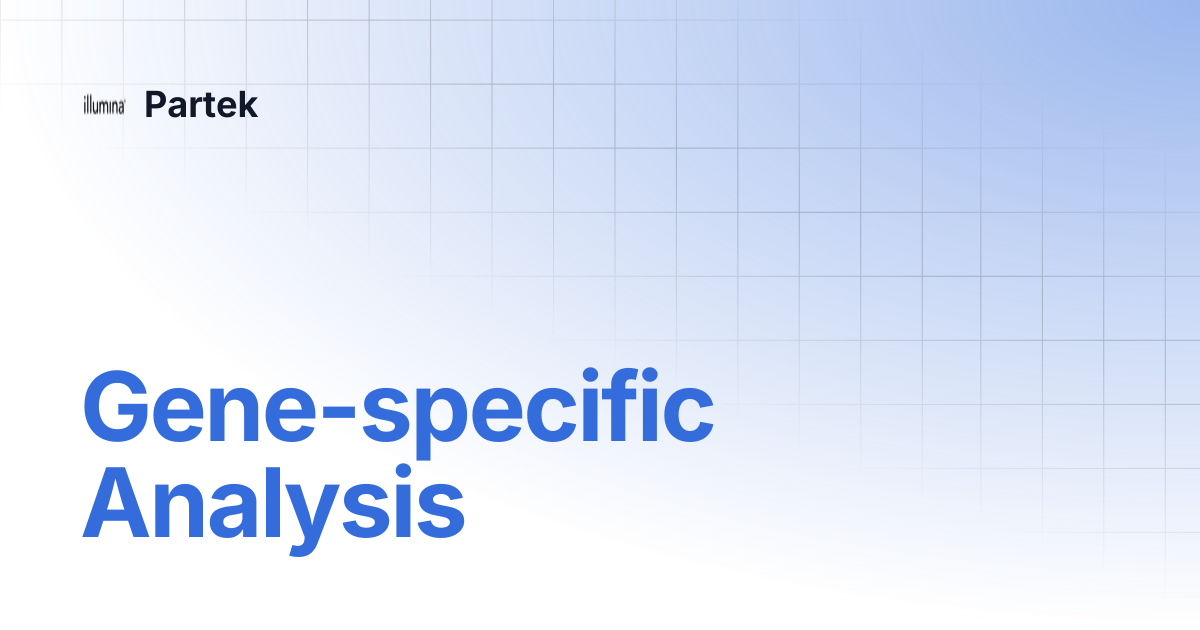 Gene-specific Analysis | Partek