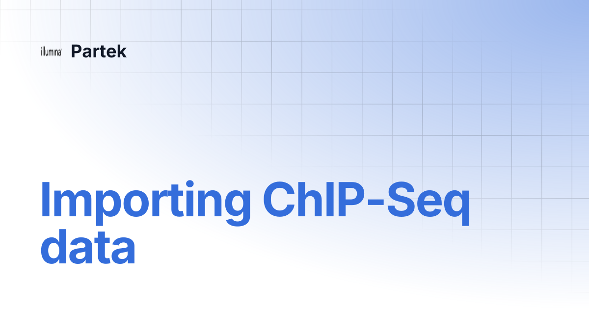 Importing ChIP-Seq data | Partek