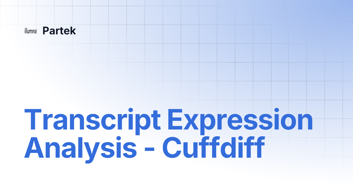 Transcript Expression Analysis - Cuffdiff | Partek